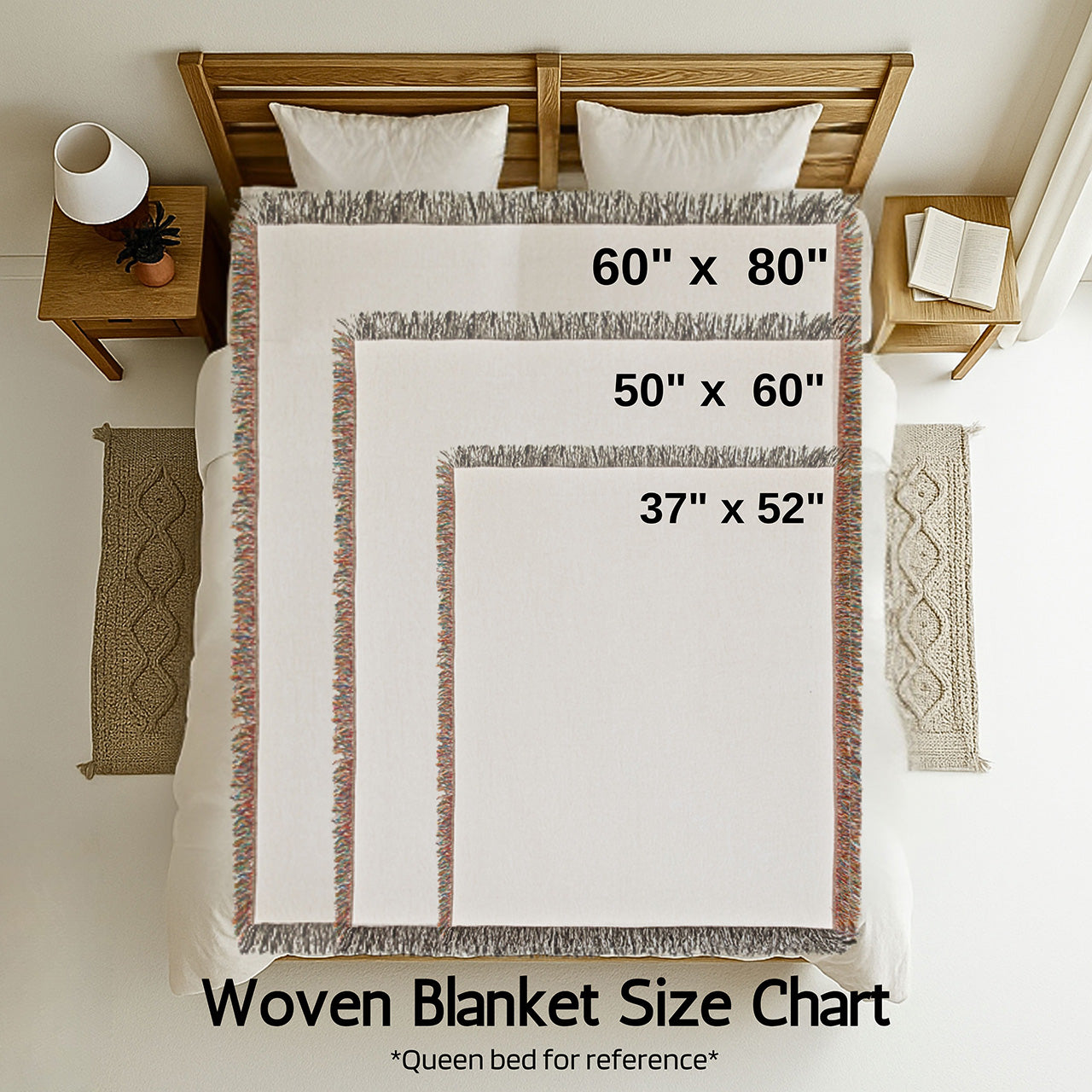 Woven Cotton Blanket for Book Lovers