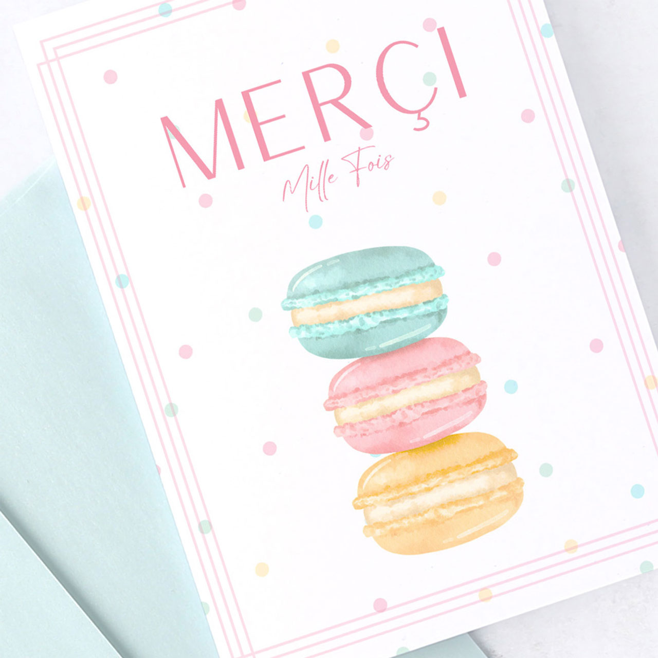 French Macarons Thank You Notes | Set of 6