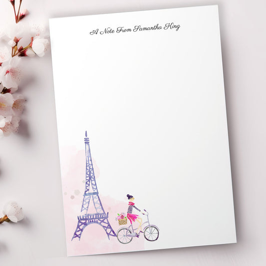 Personalized Paris Desktop Notepad