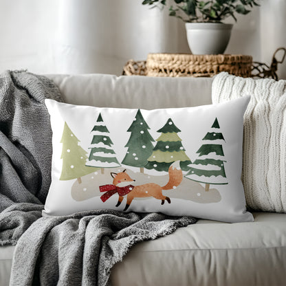 Snowy Fox Lumbar Pillow | 20 x 16